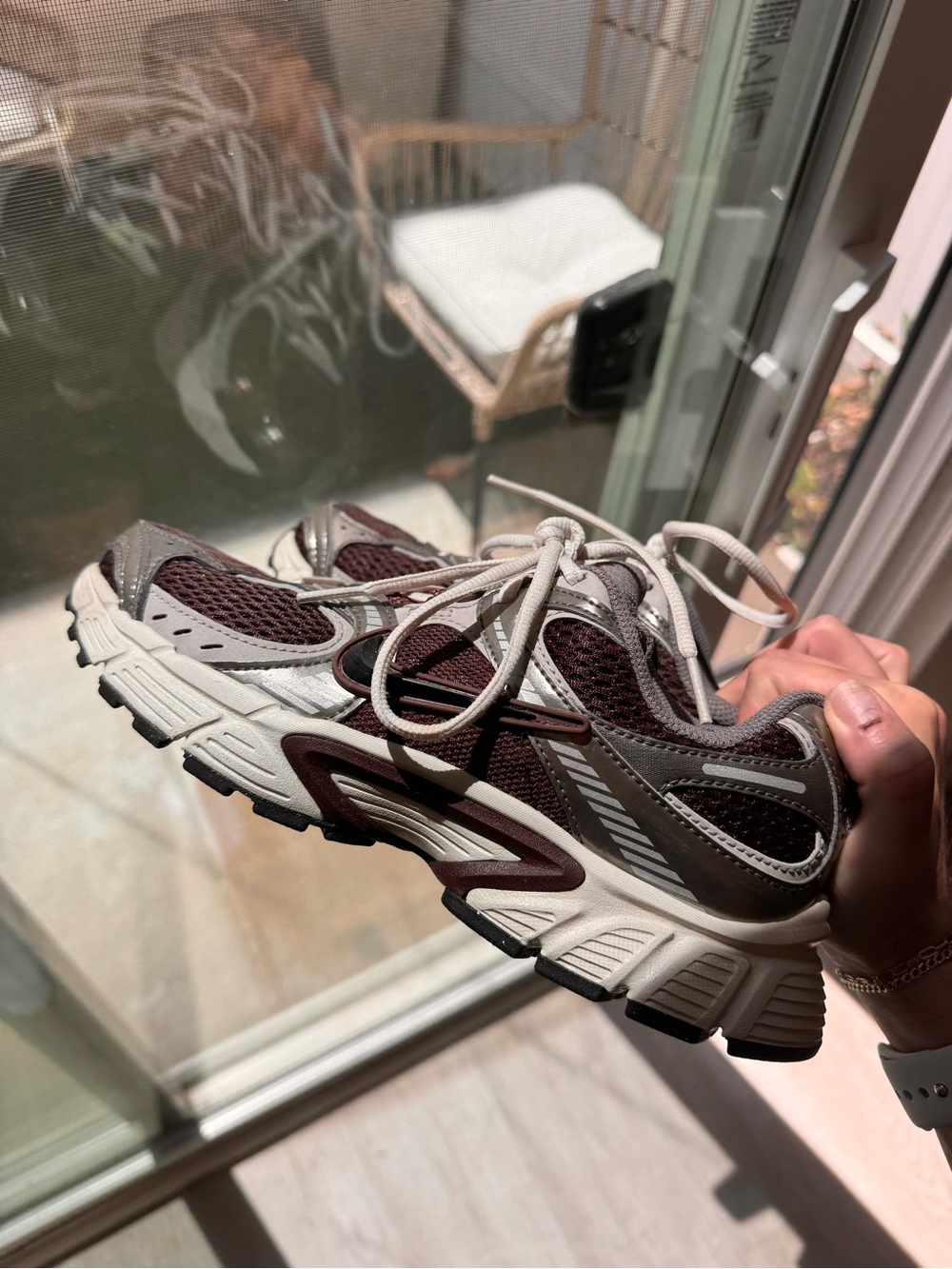 Nike Brown and Cream Trail-Style Athletic Sneakers